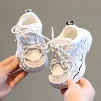 2021 spring baby girl shoes for toddler boys casual shoes kids fashion mesh breathable lightweight non slip boy white sneakers