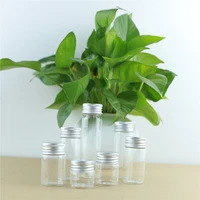24pcslot transparent glass bottles 30mm aluminum cap cute jar vials diy craft container perfume bottles