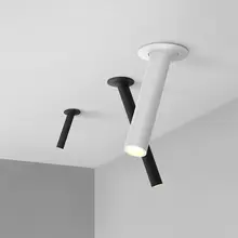Lámpara LED de techo de tubo largo, luz giratoria de ángulo, empotrada, 12W, para cocina, dormitorio, imagen, Fondo de TV, negro/blanco