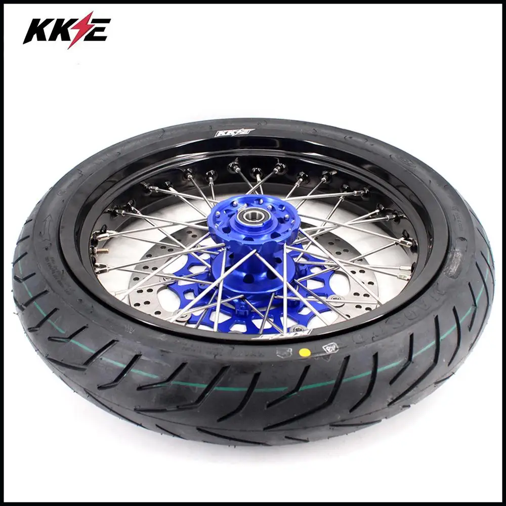 KKE 3,5/5,0*1" супер мото колеса диски шины Набор для YAMAHA WR250F 2001- WR450F 2003- Supermotard 320 мм диск