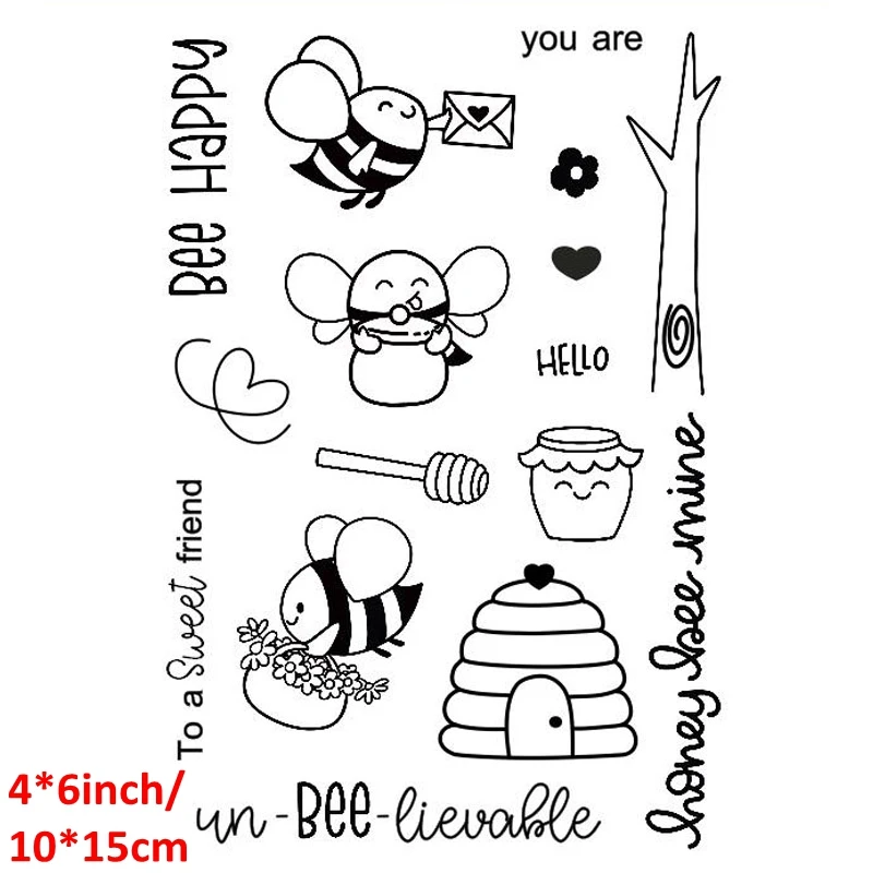 QWELL пчелы отправляют цветы буквы металлические Вырубные штампы с прозрачными