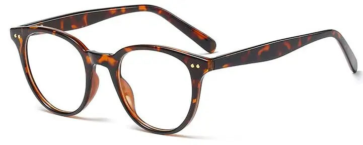 C3 leopard clear Модные круглые очки из поликарбоната, женские очки, очки для близорукости, мужские очки, оправа для очков, оптические прозрачные линзы, очки в винтажном стиле - Цвет оправы: C3 leopard clear