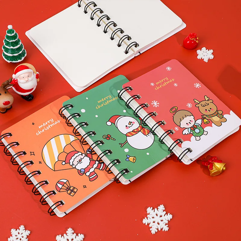 80Sheets/Book Mini Portable Christmas Notebook Lovely Angel Planner Diary Student Christmas Notepad Pocket Notebook Stationery