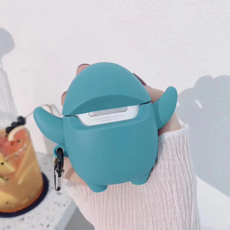 Для AirPods чехол с милым рисунком милой акулы мягкий силиконовый беспроводной Bluetooth чехол для наушников s для Apple Airpods 2 Чехол Funda