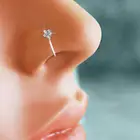 1 шт. маленькие тонкие кристаллы со стразами, цветок, искусственная перегородка, пирсинг, кольца для носа и шпильки, искусственный зажим, обруч для носа, ювелирные изделия для тела