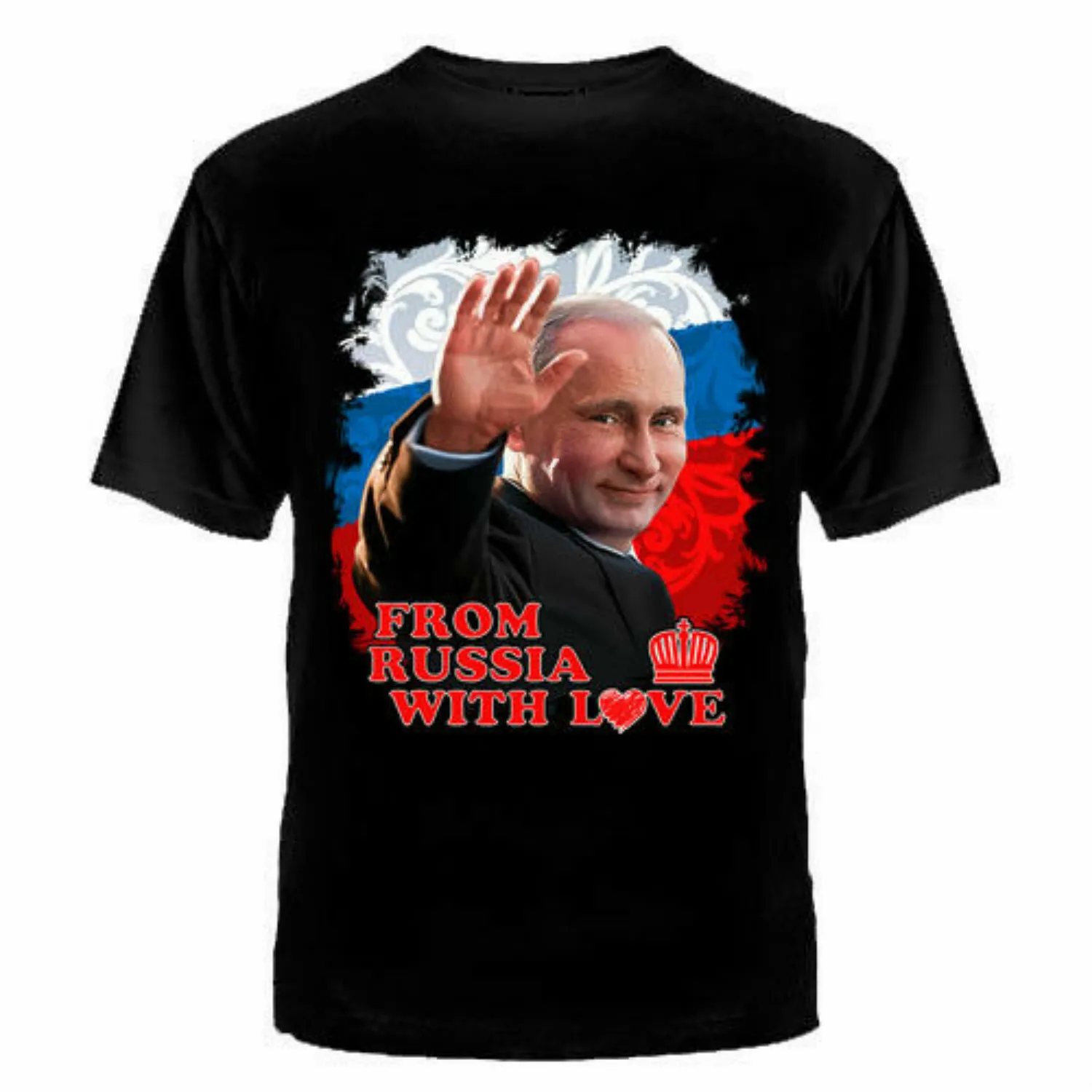

Русский Путин из России с любовью, летняя футболка из хлопка с коротким рукавом, с О-образным вырезом для мужчин футболка новая S-3XL
