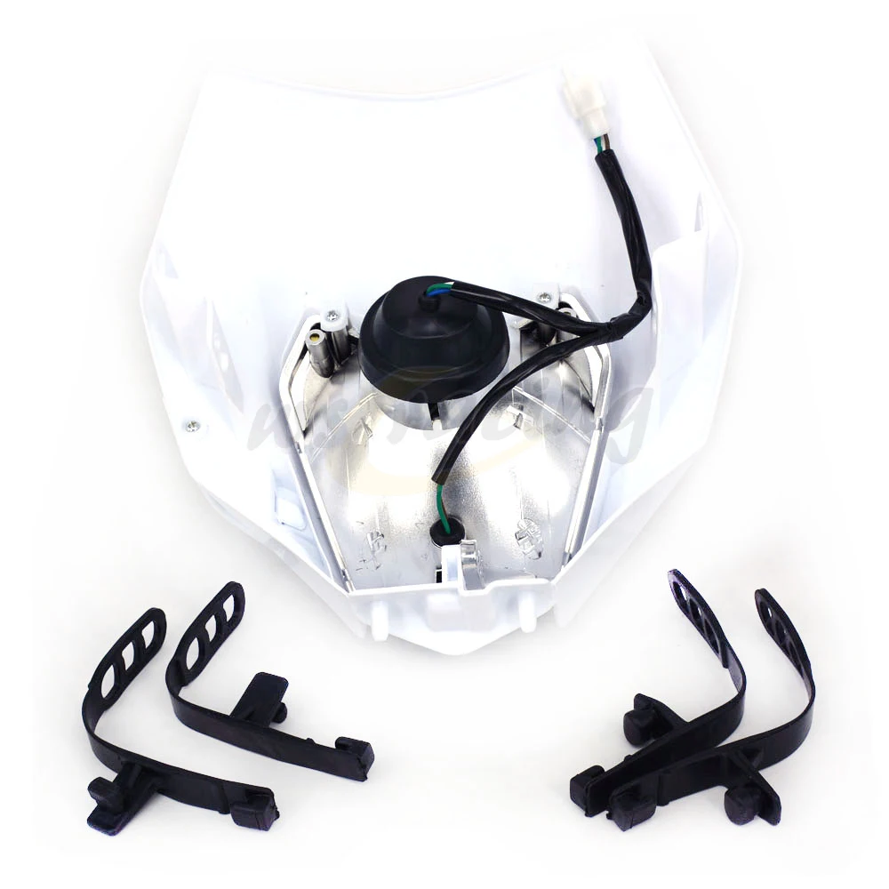 white Мотоцикл универсальный фары для KTM EXC EXCF SXF SX XC XCW DUKE SMR мотокросс эндуро Байк супермото - Цвет: white