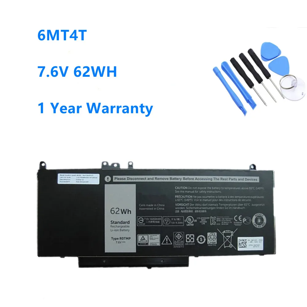 

6MT4T Laptop Battery for DELL Latitude E5270 E5470 E5570 Notebook 15.6" M3510 07V69Y 7V69Y TXF9M 79VRK 7.6V 62WH