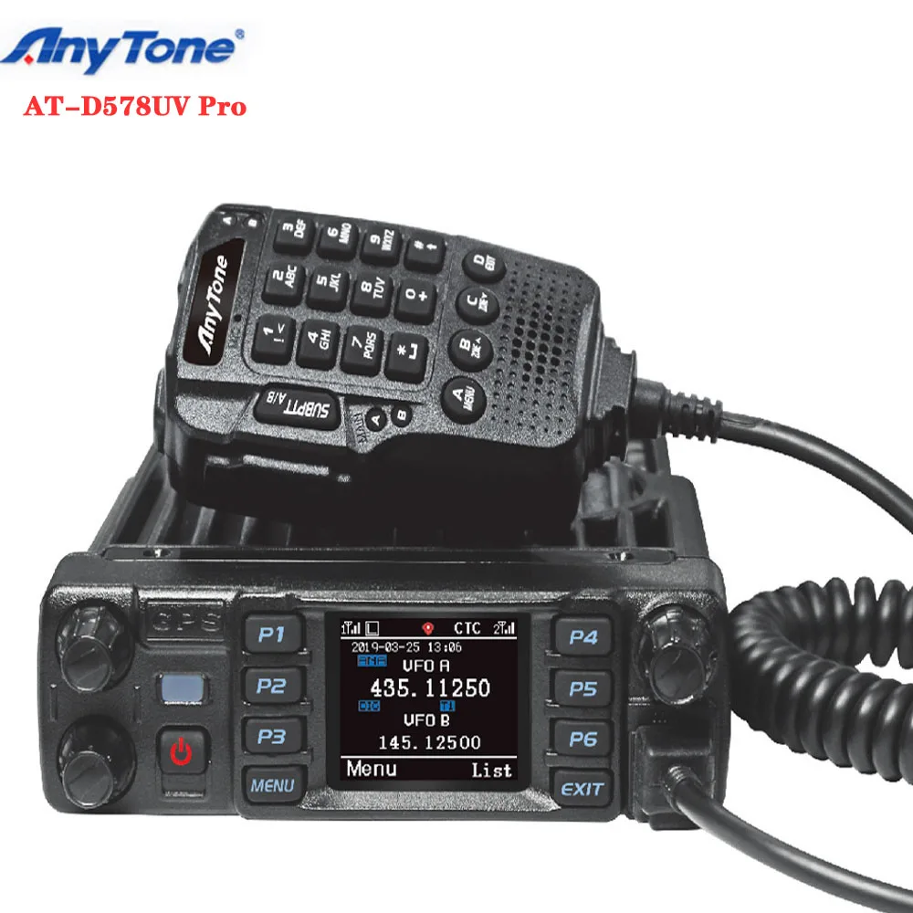 

Anytone AT-D578UV PRO DMR Analog Radio Station 50W VHF UHF Bluetooth PTT GPS APRS Walkie Talkie DMR Car Radio