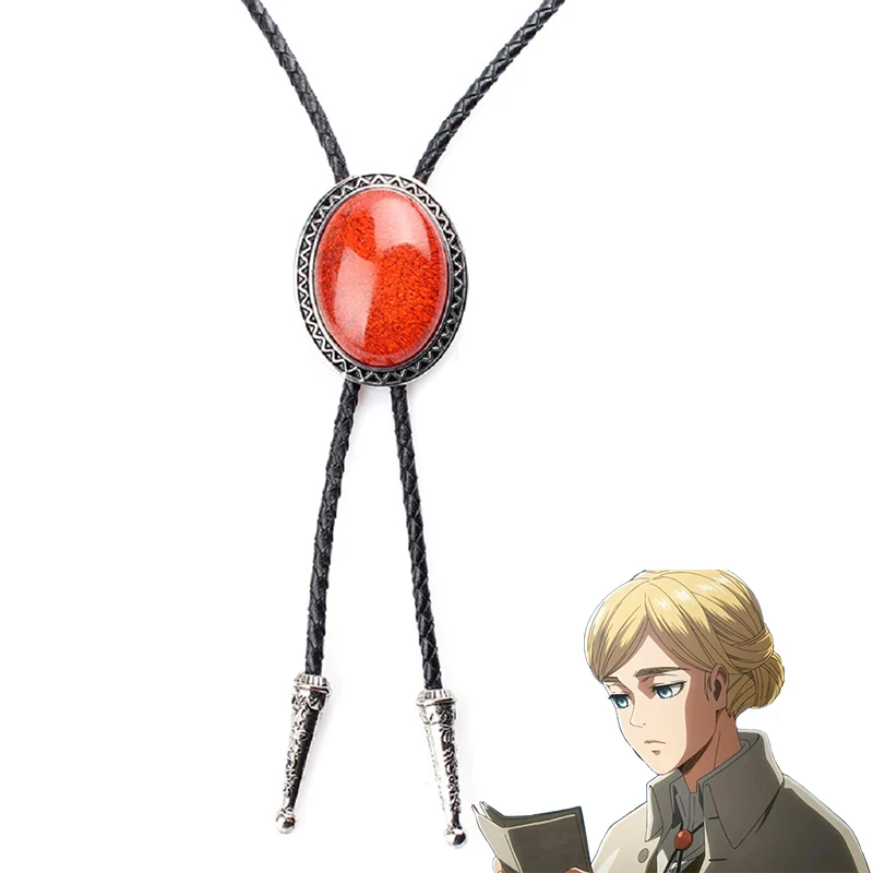 

Attack on Titan Queen Christa Lenz Leader Erwin Smith Cosplay Pendant Bolo Tie Shingeki No Kyojin Historia Reiss Necklace Props