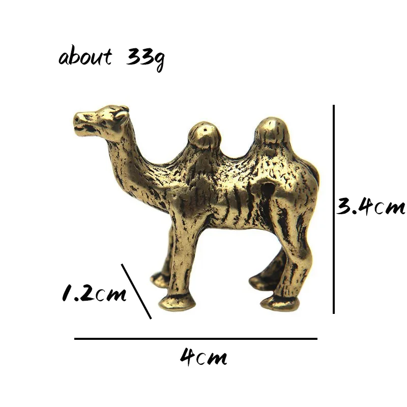 Античная Чистая латунь верблюжья украшения статуя животного украшение стола для