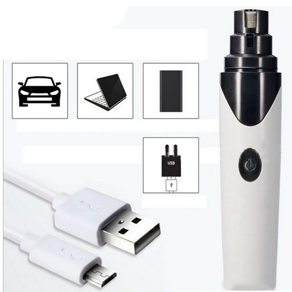 Электрический USB Перезаряжаемый безболезненный шлифовальный станок для ногтей для собак, кошек, триммер, машинка для стрижки домашних животных, кошачьи лапы, резак для ногтей, шлифовальный станок