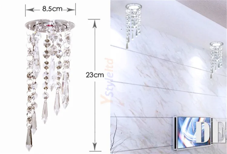 

Home New Crystal LED Ceiling Light Fixture Aisle Corridor Lights Restaurant Bedroom Lighting