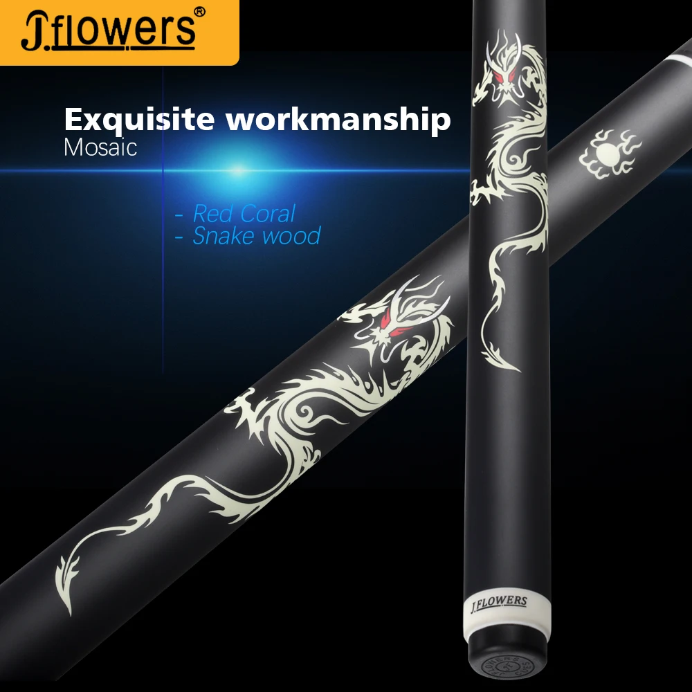JF J FLOWERS One Piece Snooker Cue Technology Ebony Профессиональный стержень из углеродного волокна