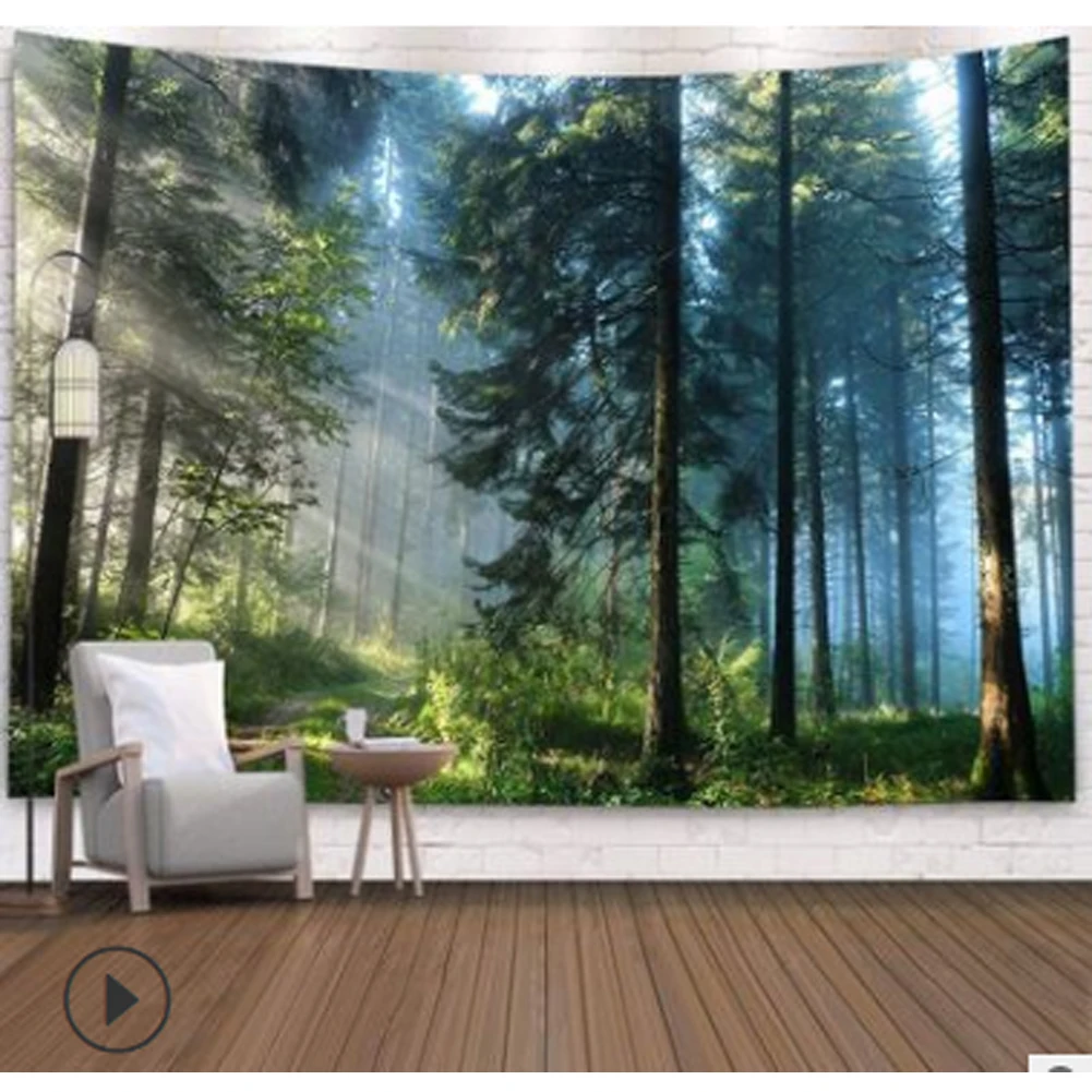 Гобелен с натуральными рисунками матовый плиссированный градиентный фон