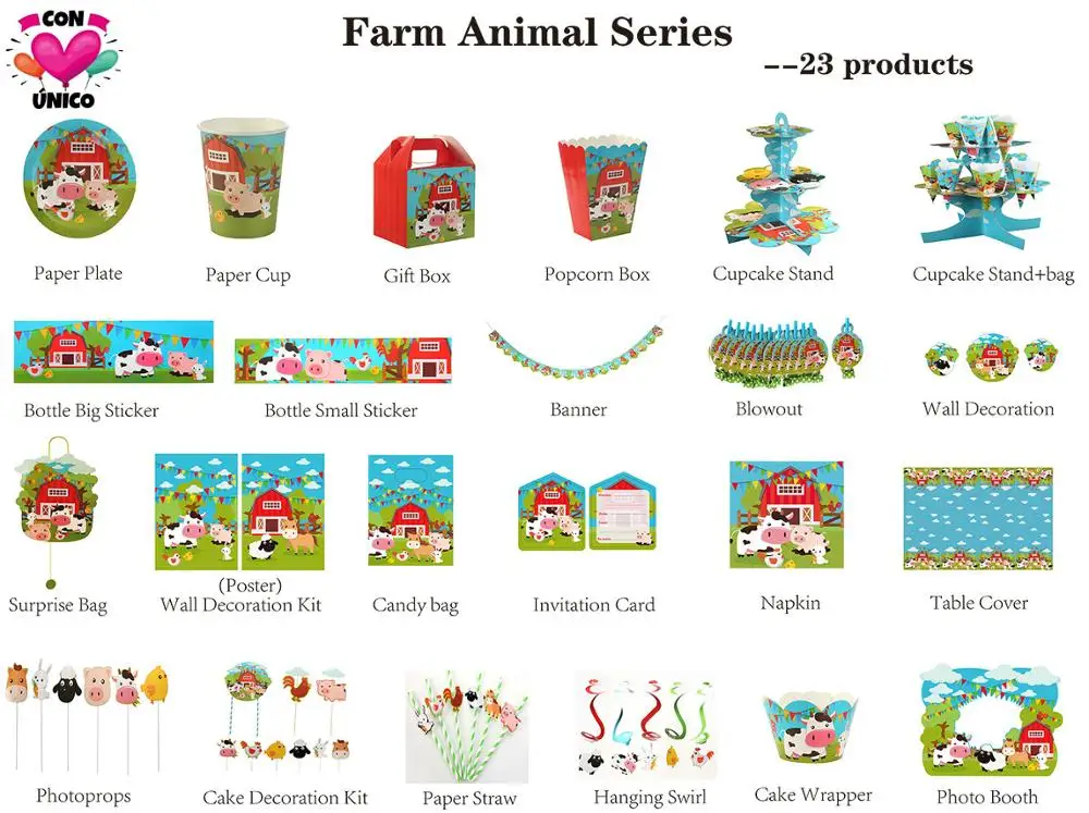 Conunico принадлежности для вечерние с животными столовая посуда семейный набор дня