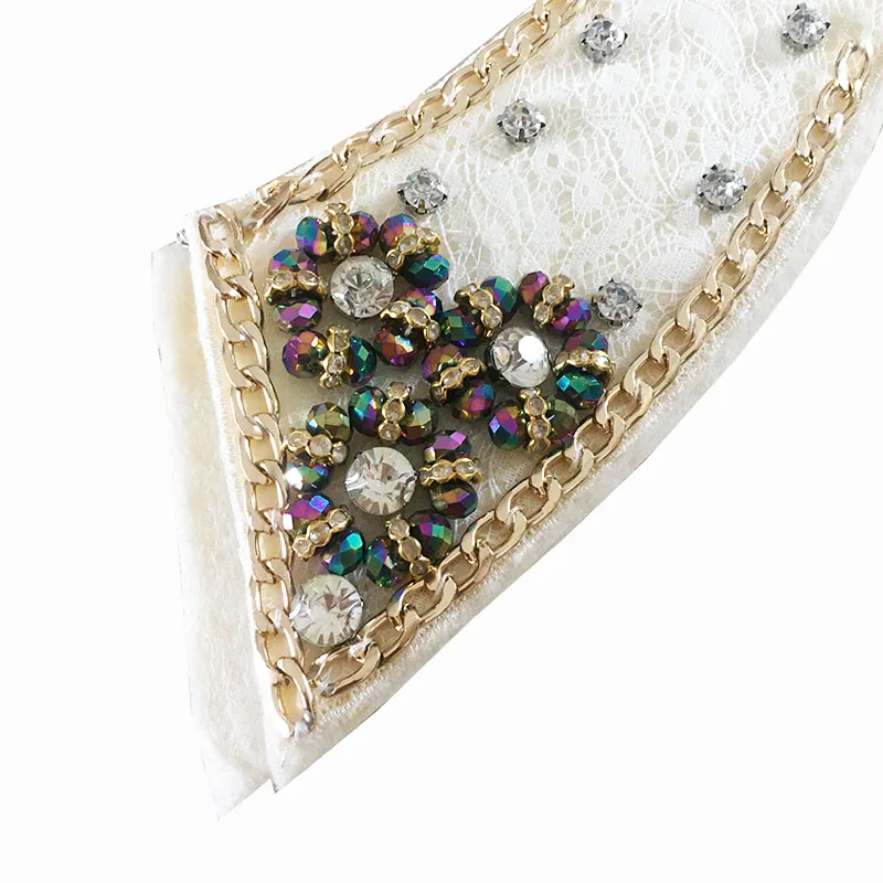 Декоративная белая Весенняя Модная рубашка кружевной свитер элегантные Стразы с