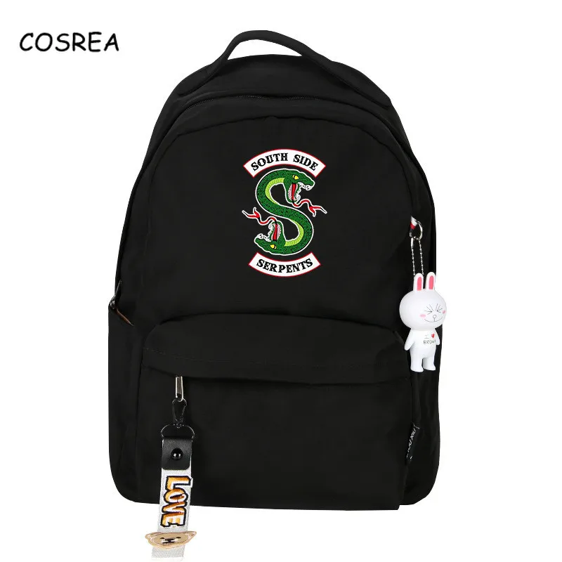 

Cool Men's Women Casual Laptop Bags kpop South Side Serpents Riverdale Serpents Snake School Backpack Black Travel Bag for Teen