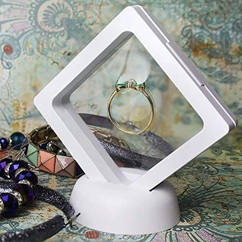 

Coin Display Box - Set of 30 3D Floating Frame Display Holder with Stands For Challenge Coins, Medallions, Jewelry, White, 2.75