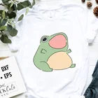 Женская футболка с принтом лягушки, белая футболка с графическим принтом, базовая одежда с милым принтом, лето 2021