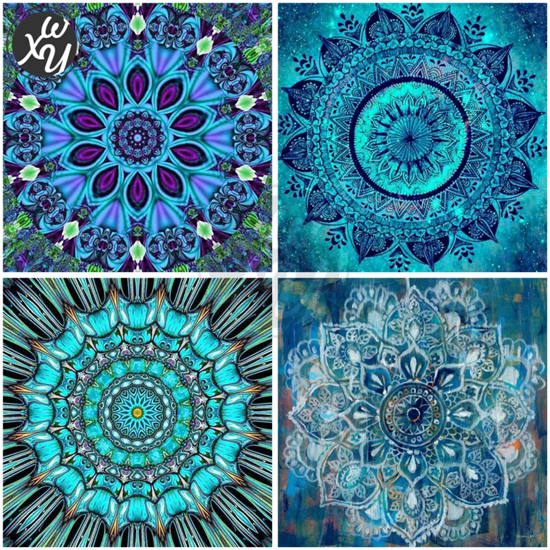 

Endless Square/round Picture of Rhinestones Diamond Painting Cross Stitch Embroidery Blue Mandala Full Drills Art for Home Decor