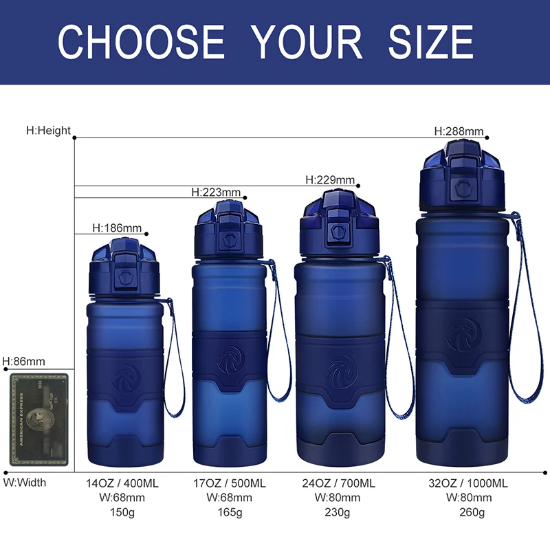 Спортивная бутылка для воды ZORRI темно-синяя 700 мл портативная герметичная