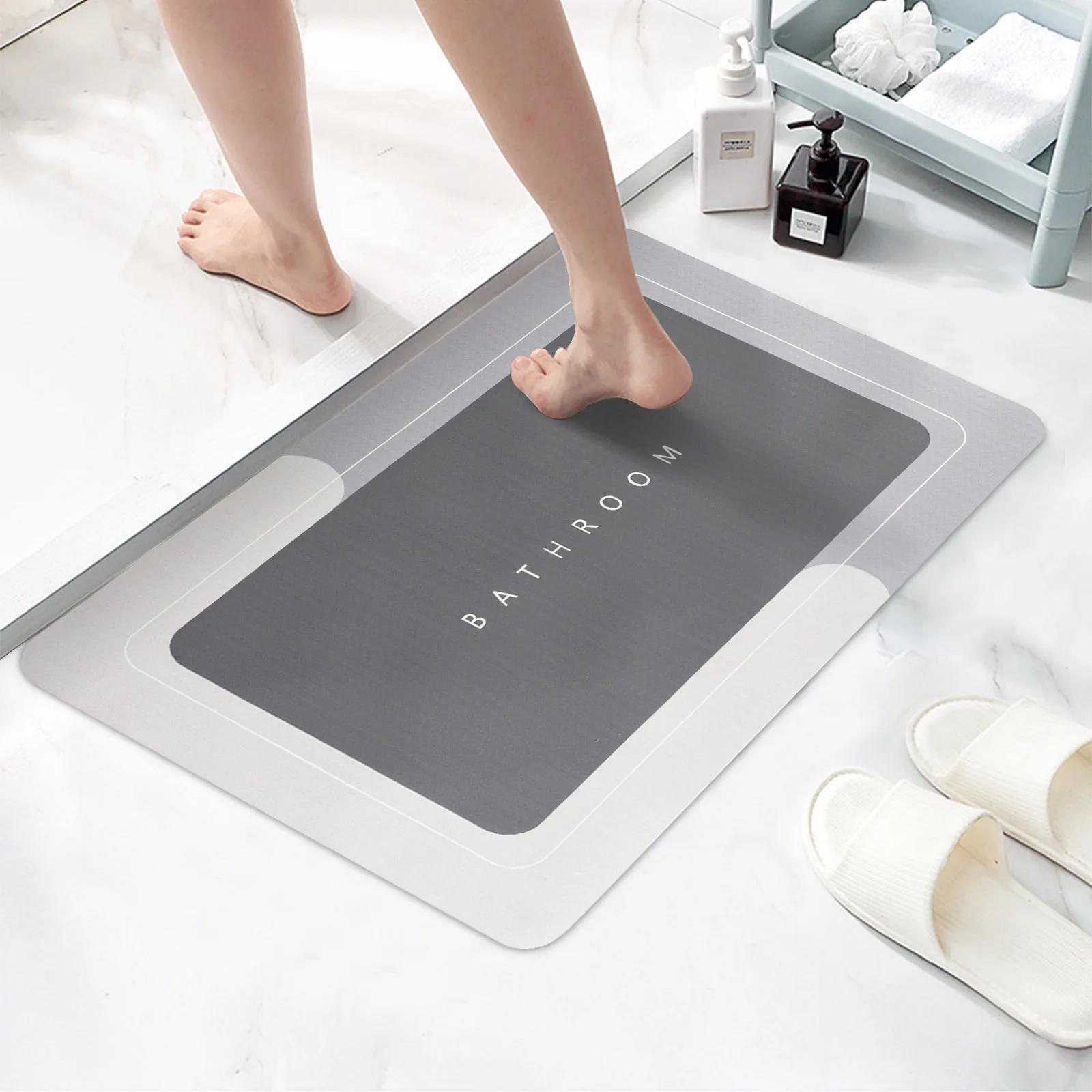 

Super Absorbent Bath Mat Non Slip Diatom Mud Bathroom Rug Quick Drying Entrance Doormat Bathtub Side Floor Mats Home Décor Mat