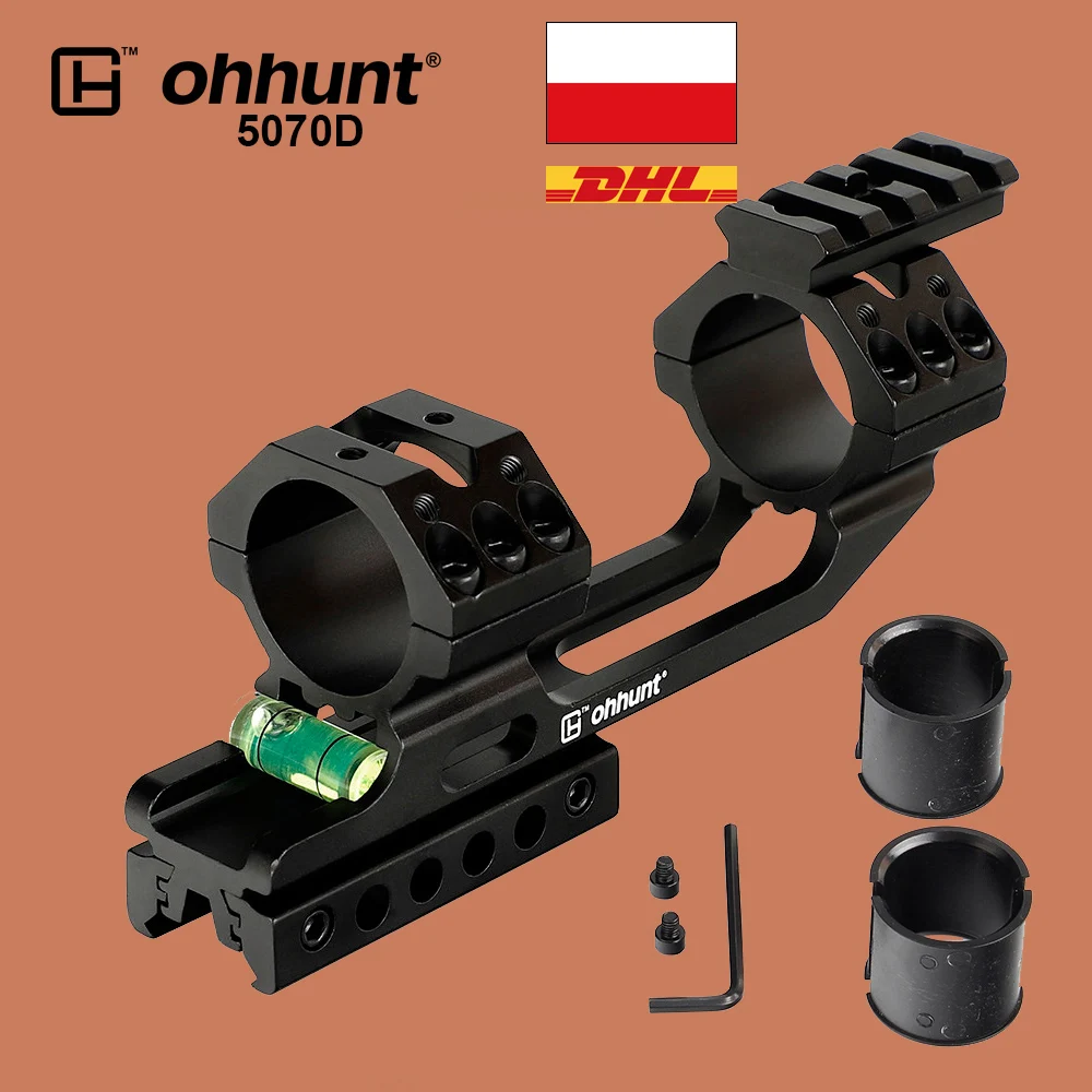 

ohhunt Hunting Scope Mount 25.4mm 30mm Rings Offset Bi-direction Picatinny Dovetail Base with Free Float Rail and Bubble Level