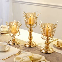 golden candle holder metal candlestick festival wedding dining table decoration candle accessory desktop candlesticks home decor