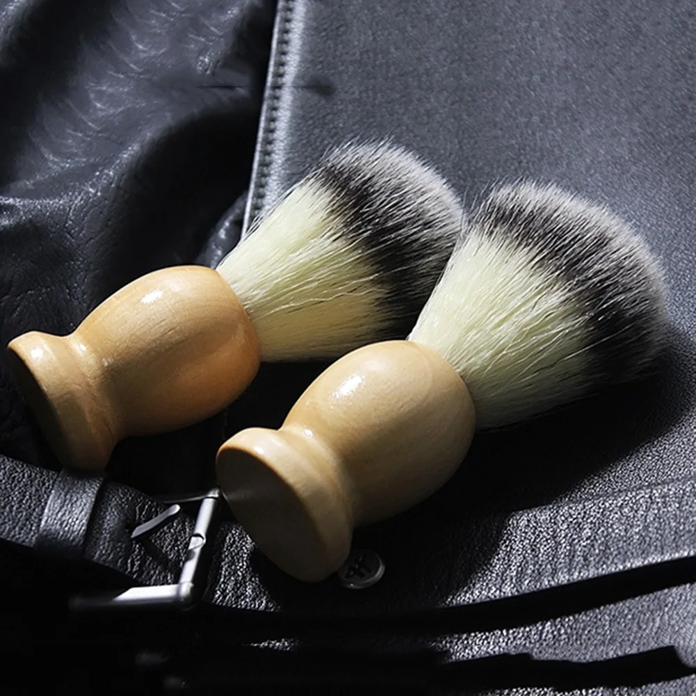Салонная Мужская щетка для бритья бороды с деревянной ручкой из волоса барсука
