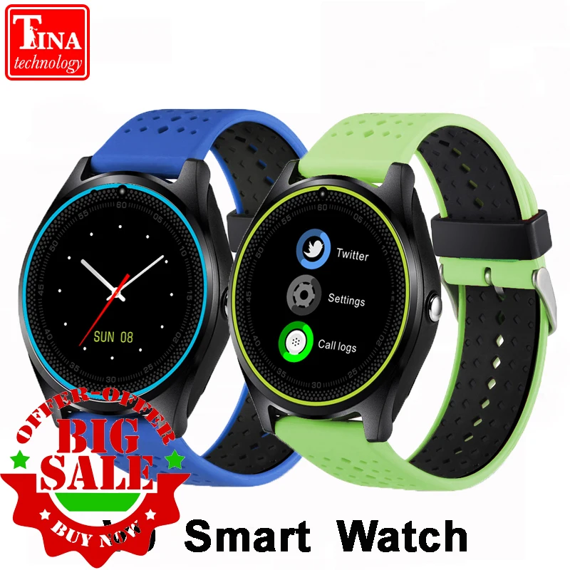 Новые оригинальные умные часы V9 с камерой шагомером спортивные для здоровья