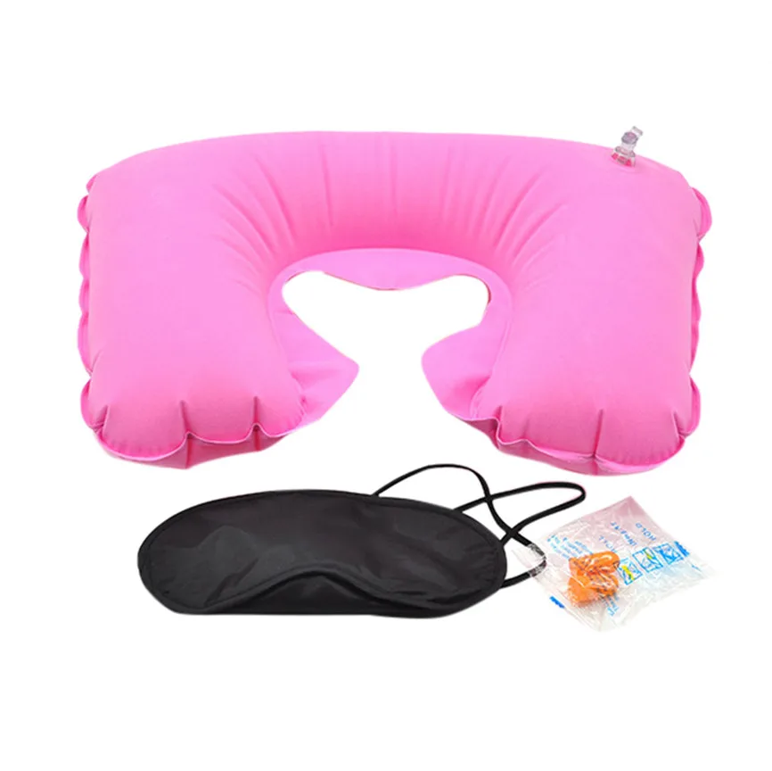 U образная подушка для путешествий надувные полет на шею надувная отдыха + маска