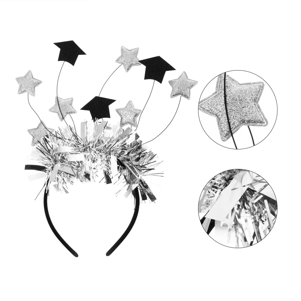 

1pc Doctorial Hat Hair Hoop Graduation Party Star Headdress Hair Accessory