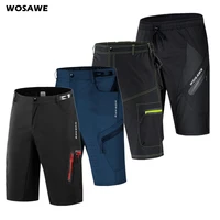 wosawe cycling shorts reflective mens mountain bike shorts breathable loose fit for outdoor bicycle mtb riding downhill shorts