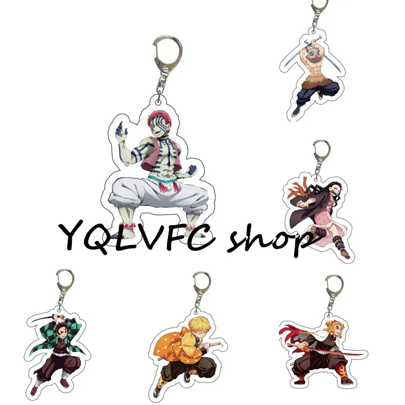 

Anime Keychains Demon Slayer Acrylic Cute Brinco Blade of Ghost Key Chain Rengoku Kyoujurou Bag Pendant Kimetsu No Yaiba Keyrin