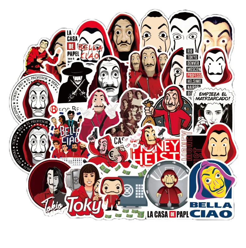 50 шт. tv Show Money Heist La Casa De Papel наклейка для багажа ноутбука скейтборда мотоцикла