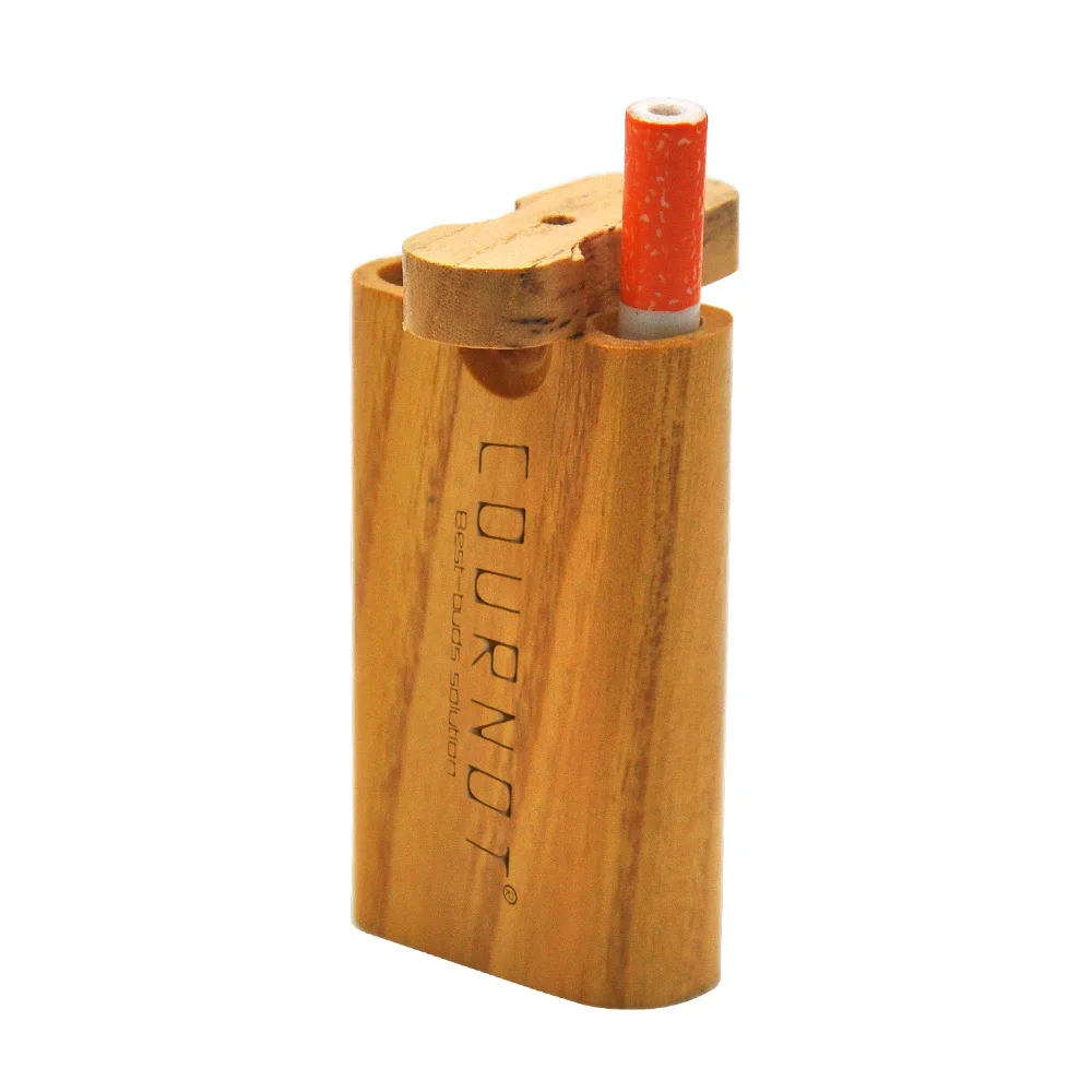 COURNOT Wood Dugout Digger One Hitter Pipe из натурального дерева коробка для хранения с