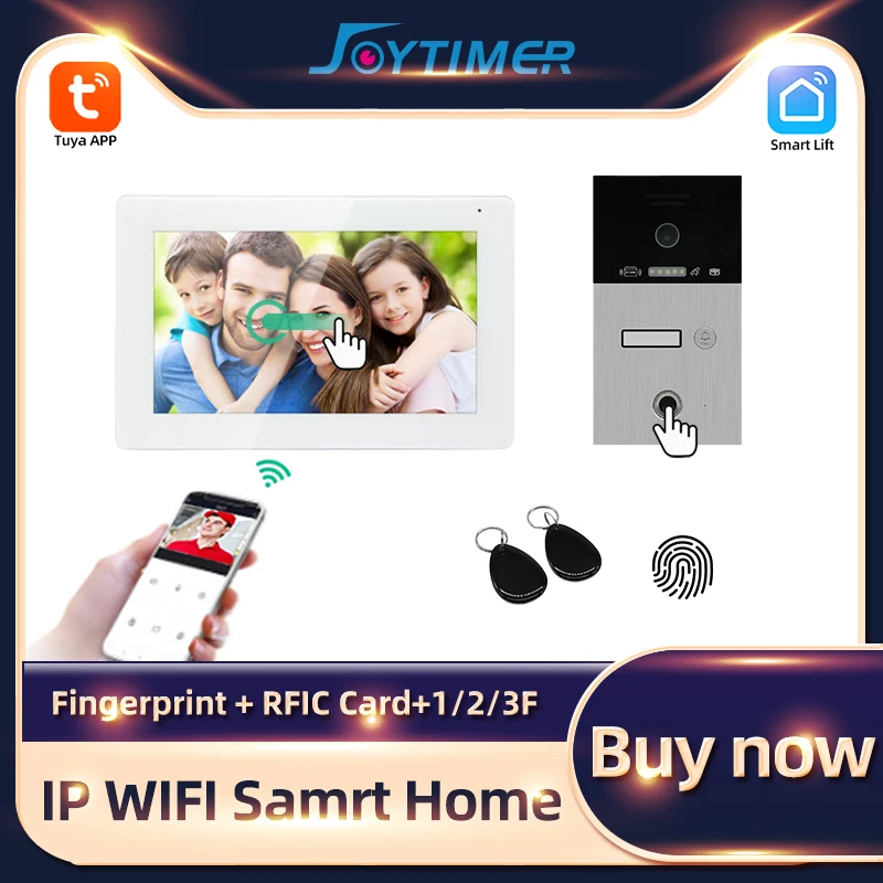 Joytimer IP WIFI Wireless Video Intercom System Tuya Smart Video Door Phone  Support Fingerprint Unlock Villa 1F/2F/3F RFIC Card