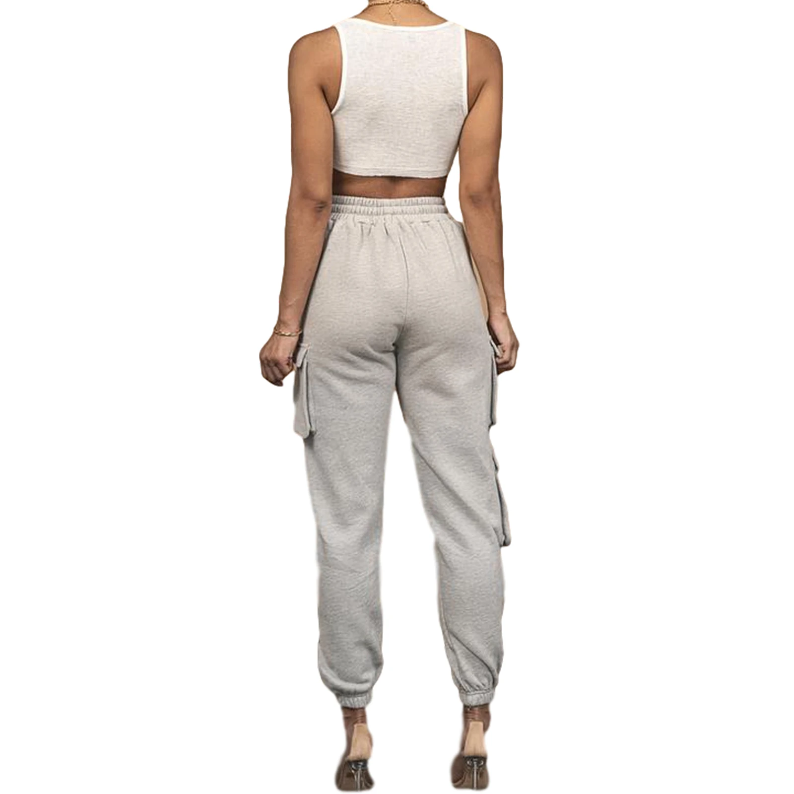 

2021 Spring Autumn Vintage Patchwork Joggers Sweatpants Harajuku Woman Trousers Elastics High Waist Solid Pants 5 Colors