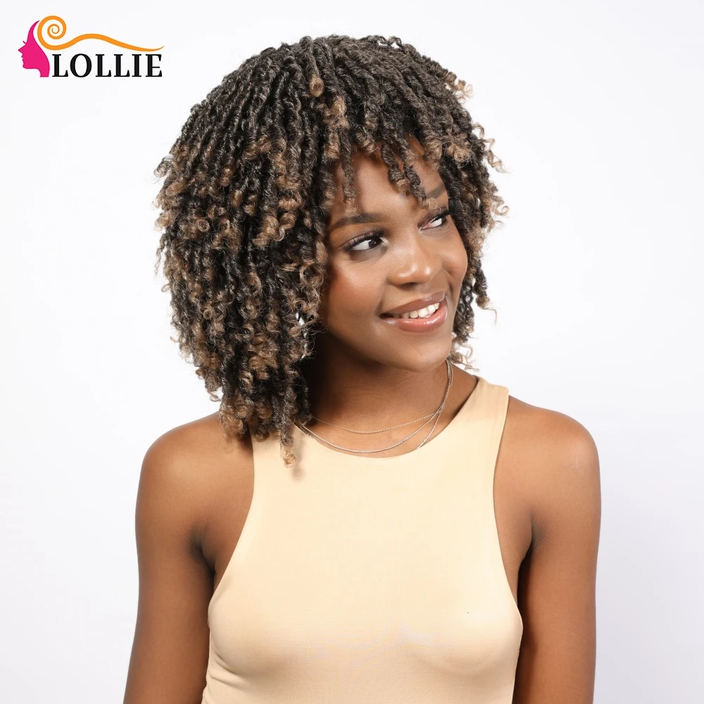 Faux Locs Crochet Hair Wig Very NIce Synthetic Afro Wig 12 inches Full Machine Synthetic Wig Free Shipping от AliExpress WW