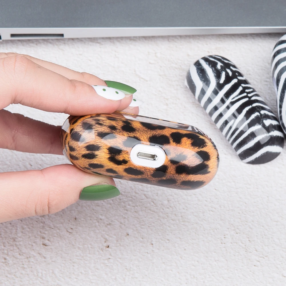 Леопардовый принт &quotнаушники&quot Чехол для Airpods Pro жесткие ПК-Чехлы леопардовый