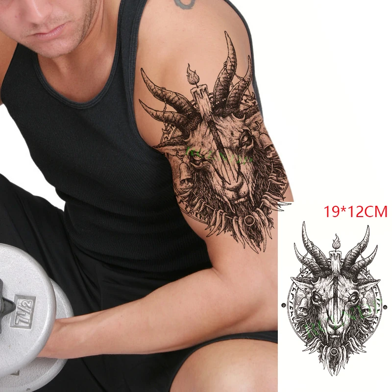 Водонепроницаемый Временная тату-наклейка для Коза свечи-колокольчики животных