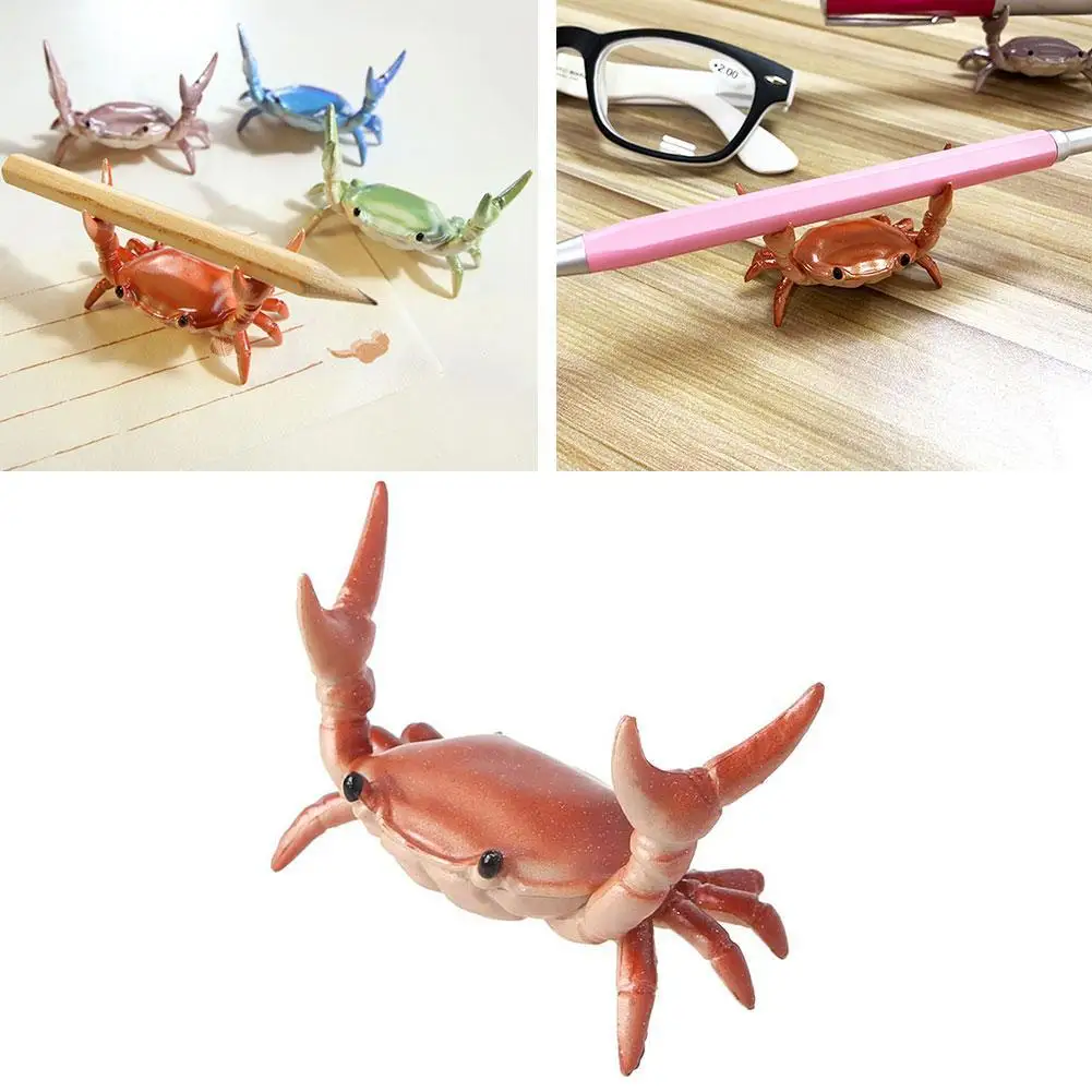 Creative Cute Crab Pen Holder Weightlifting Crabs Penholder Bracket Storage Rack Gift Stationery