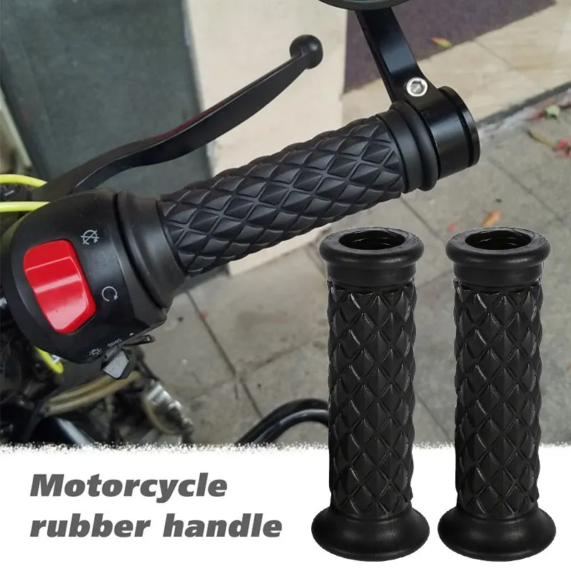 DERI 1Pair Motorcycle 7/8&quot22mm Handlebar Hand Grips Rubber Handle Bar motorcycle bike handle grips for Honda Yamaha | Автомобили и