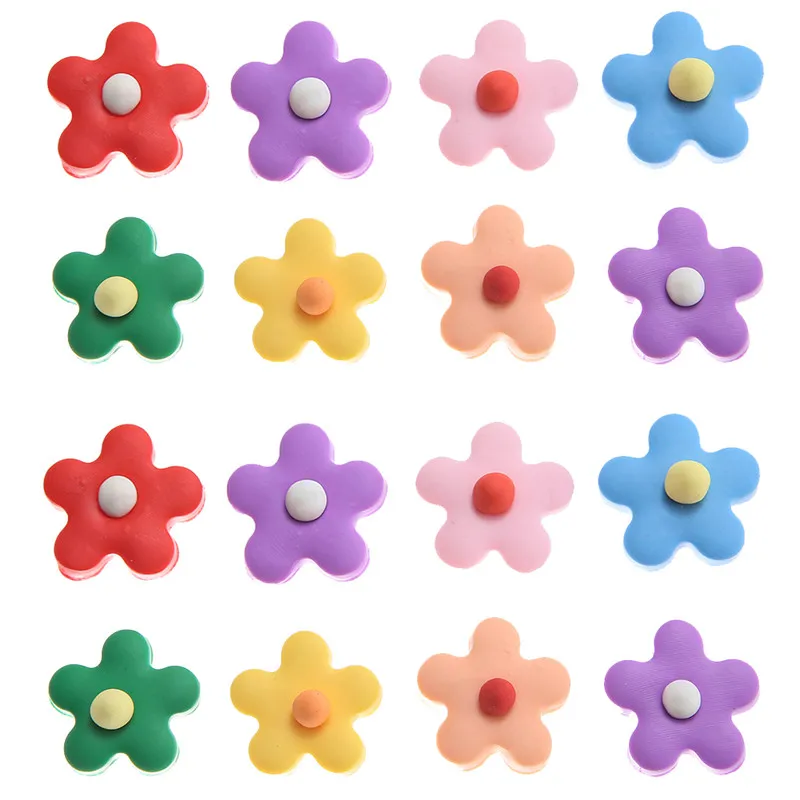 

10Pcs/lot DIY Mixed Colorful Silicone Pvc Flowers Patch for Women Case Handmade Making Phone Decoration Accessories