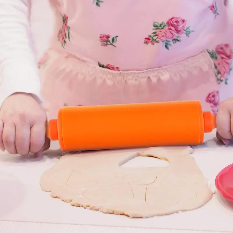 Антипригарная силиконовая Скалка пластиковая ручка инструменты для выпечки