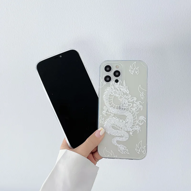 

New Fashion Dragon Animal Pattern Phone Cases For iPhone 12 Mini 11 Pro XS MAX XR X 8 7 Plus SE 2020 12Pro Soft Clear TPU Cover