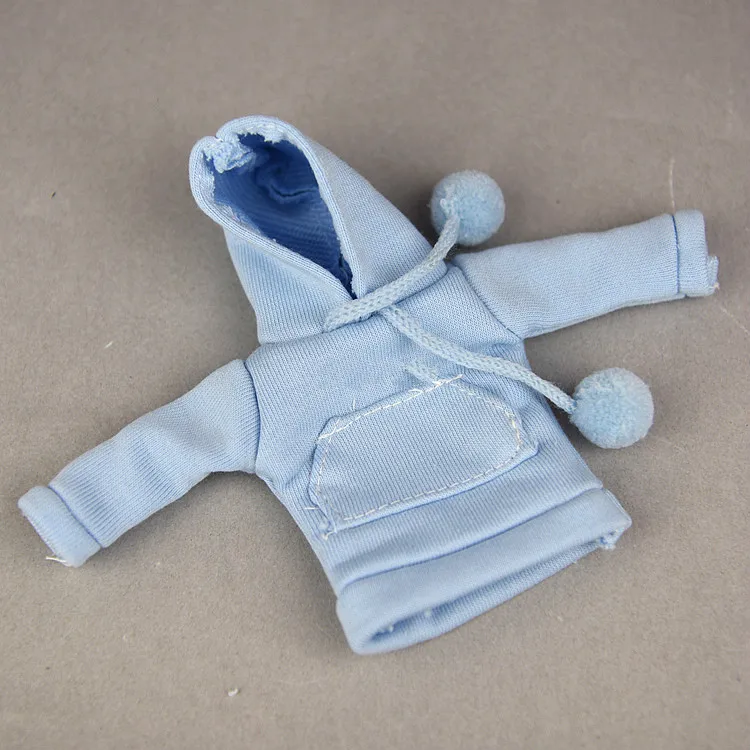 light blue 1/6 bjd Sweatshirt for barbie blyth Clothes Doll Accessories ropa boneca casa Parka Outfit for barbies vestiti baby toy 1 pcs - Цвет: light blue