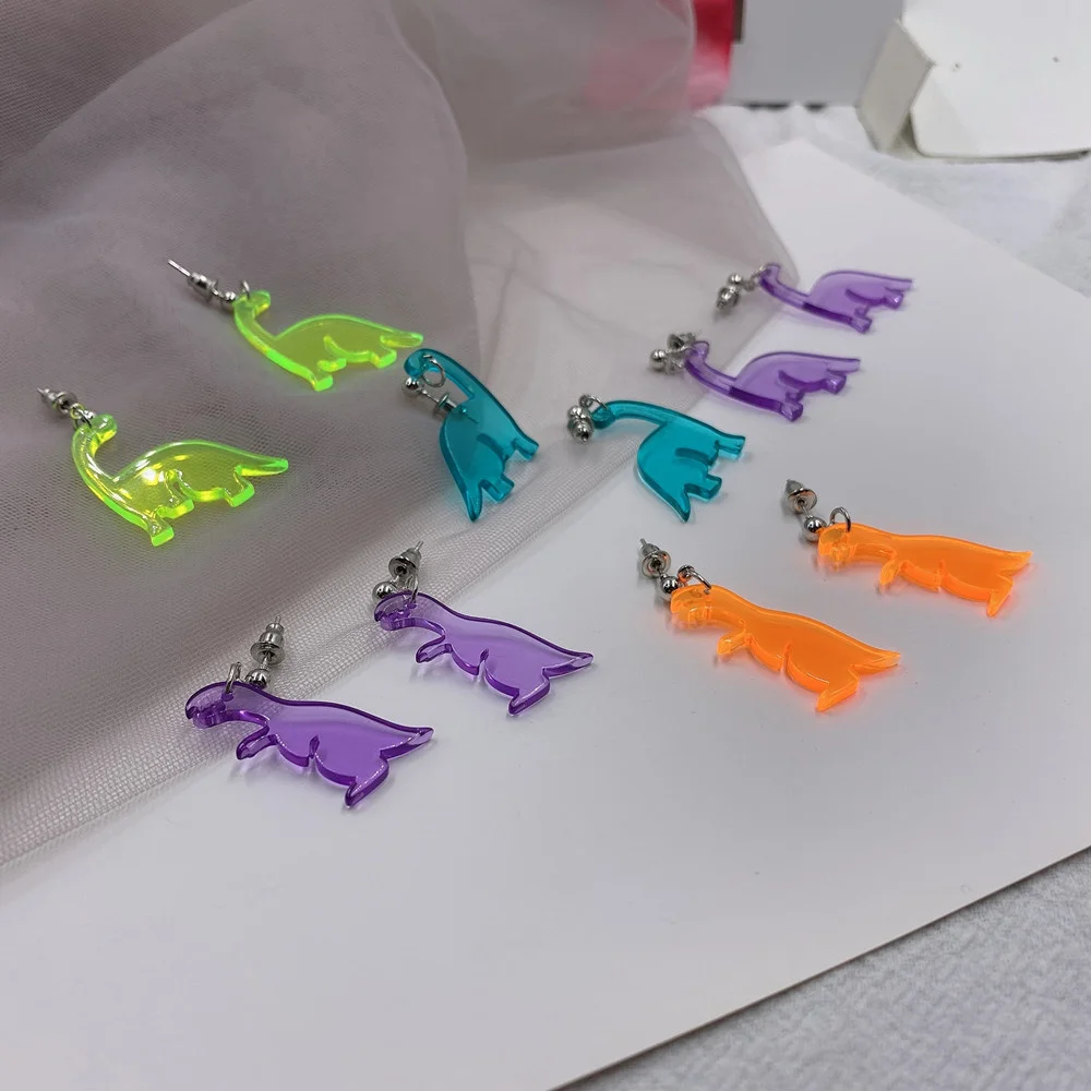 

Cute Colorful Animal Acrylic Little Dinosaur Earrings for Girls Women Children Birthday Gift Lovely Jewelry