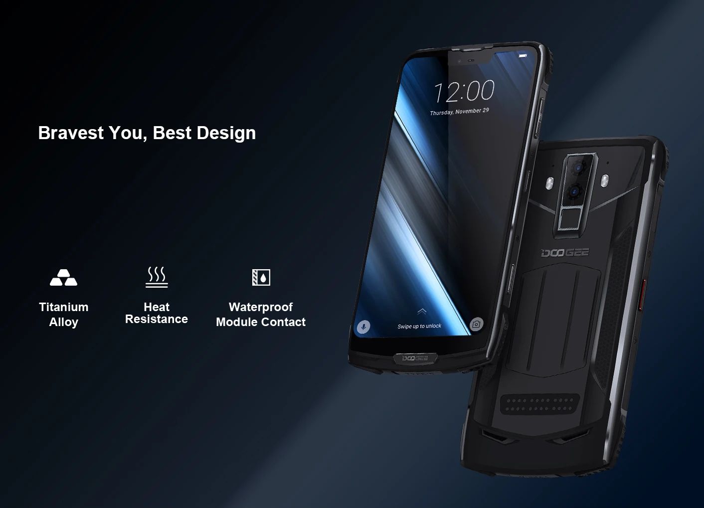 DOOGEE S90 IP68/IP69K прочный мобильный телефон Быстрая зарядка 6,18 ''19:9 экран 5050 мАч Восьмиядерный 6 ГБ 128 ГБ Android 8,1 Поддержка nfc